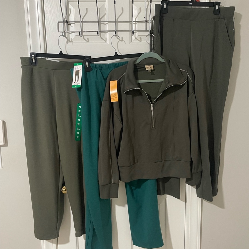 Women's Olive Green and teal Pants &  loungewear bundle  xl